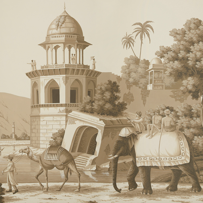 Обои ручная роспись Early Views of India Sepia on scenic paper Обои ручная роспись Early Views of India Sepia on scenic paper в Костроме | Loft Concept
