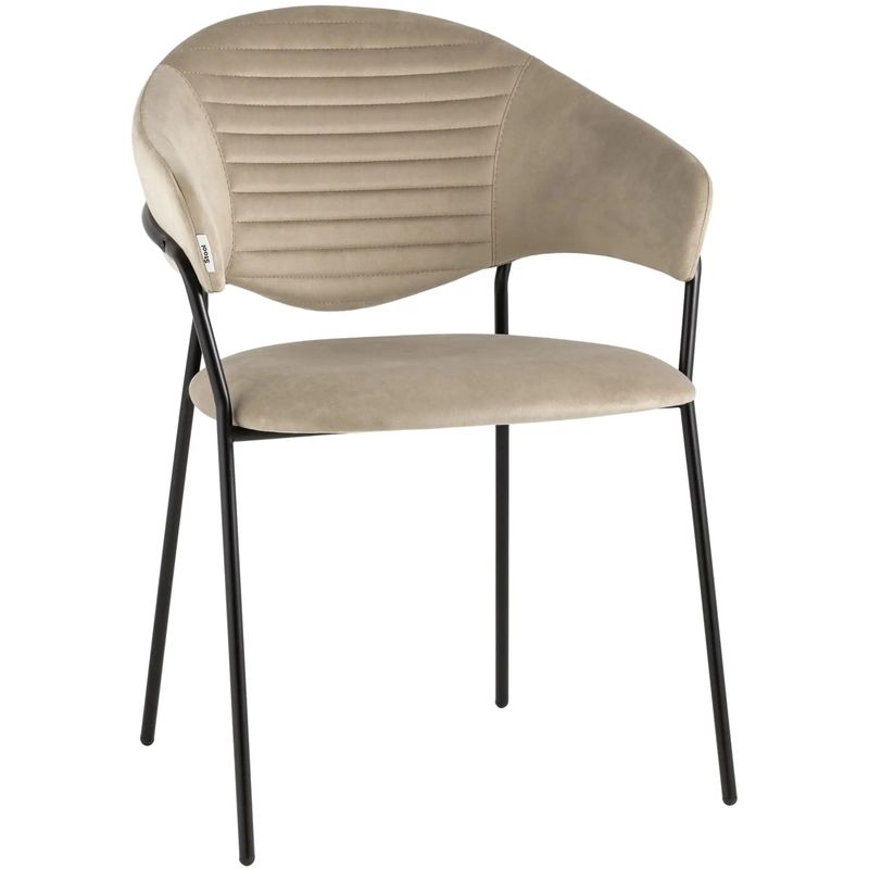 Стул Alexis Chair Бежевый Велюр Бежевый Черный Стул Alexis Chair Бежевый Велюр Бежевый Черный в Костроме | Loft Concept
