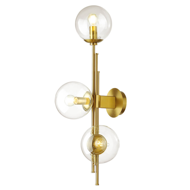 Бра TRILOGY WALL SCONCE Clear glass 70 Латунь Прозрачное Стекло Бра TRILOGY WALL SCONCE Clear glass 70 Латунь Прозрачное Стекло в Костроме | Loft Concept