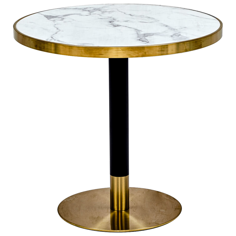 Обеденный стол Paco Dinner Table 80 Белый Глянцевое золото Черный Обеденный стол Paco Dinner Table 80 Белый Глянцевое золото Черный в Костроме | Loft Concept