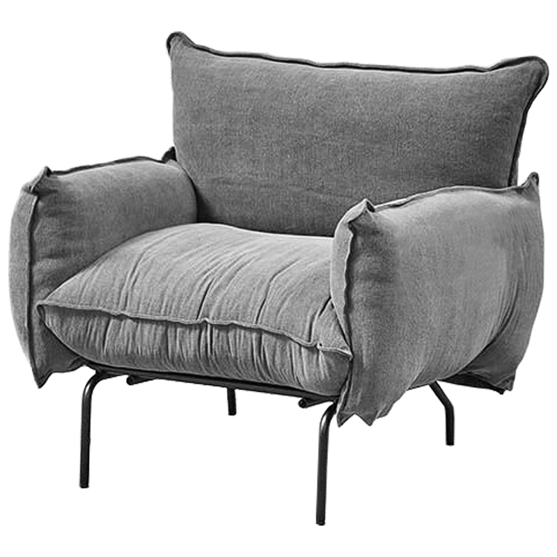 Кресло Elsa Armchair Gray Серый Черный Кресло Elsa Armchair Gray Серый Черный в Костроме | Loft Concept