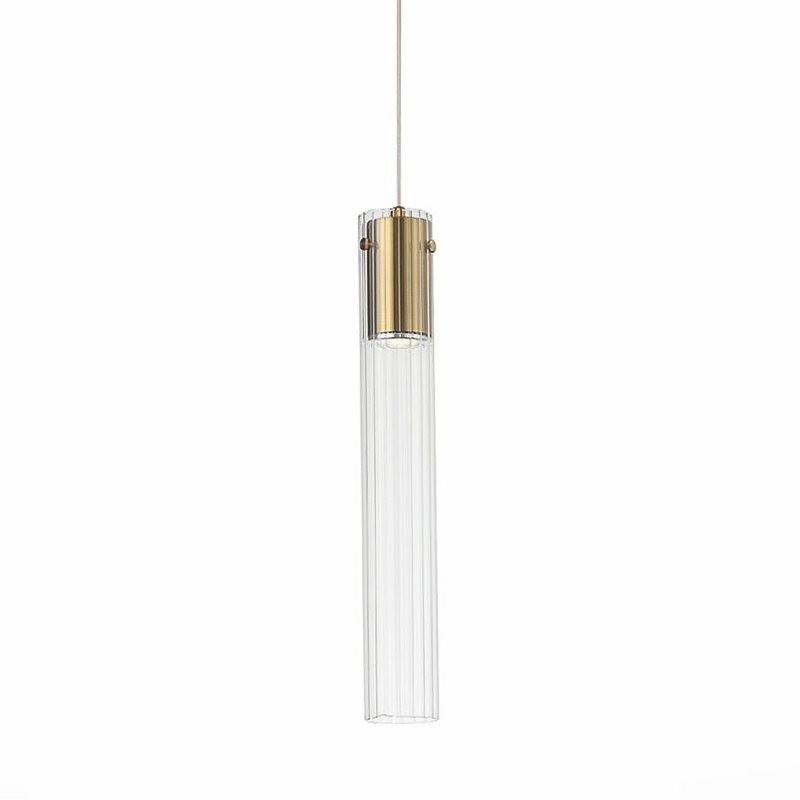 Подвесной светильник Jenae Glass Tube 45 Прозрачный Латунь Подвесной светильник Jenae Glass Tube 45 Прозрачный Латунь в Костроме | Loft Concept