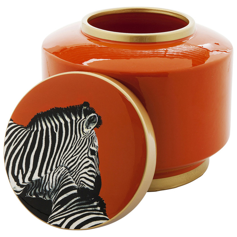 Ваза с крышкой Orange Zebra Оранжевый Ваза с крышкой Orange Zebra Оранжевый в Костроме | Loft Concept