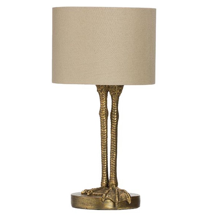 Настольная лампа Duck Feet Lamp Латунь Античная полированная Белый Настольная лампа Duck Feet Lamp Латунь Античная полированная Белый в Костроме | Loft Concept