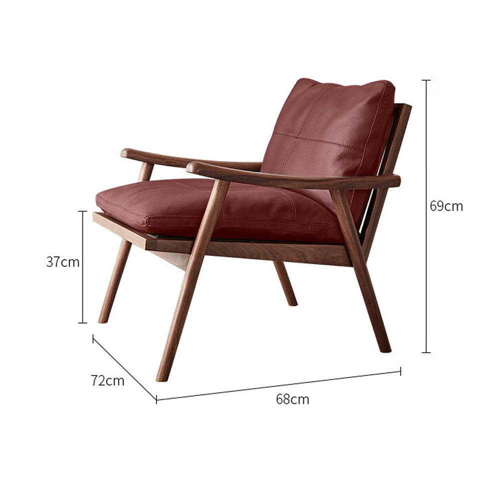 Кресло c каркасом из массива дерева и мягкой кожаной обивкой Walnut Armchair Кресло c каркасом из массива дерева и мягкой кожаной обивкой Walnut Armchair в Костроме