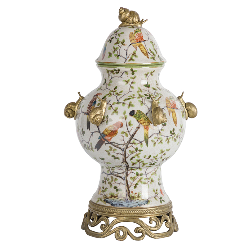 Ваза с крышкой Golden Snails Vase Золотой Белый Мульти Ваза с крышкой Golden Snails Vase Золотой Белый Мульти в Костроме | Loft Concept