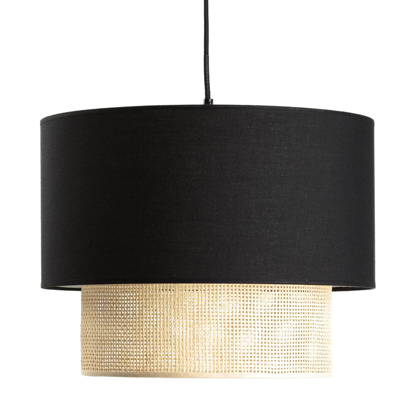 Подвесной светильник Ottar Wicker Black lampshade Бежевый Черный Подвесной светильник Ottar Wicker Black lampshade Бежевый Черный в Костроме | Loft Concept
