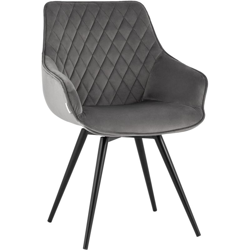 Вращающийся Стул Seoul Chair Серый Велюр Серый Черный Вращающийся Стул Seoul Chair Серый Велюр Серый Черный в Костроме | Loft Concept