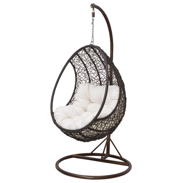 Кресло Swing chair outdoor Coffee Egg Коричневый Черный матовый Кресло Swing chair outdoor Coffee Egg Коричневый Черный матовый в Костроме | Loft Concept