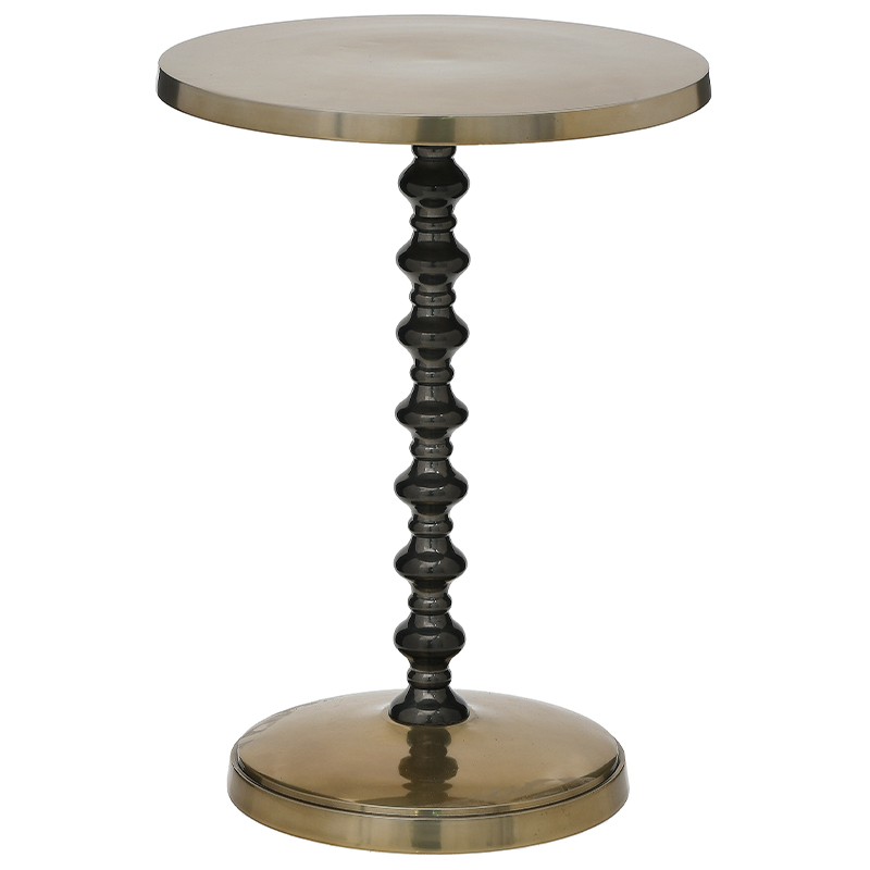 Круглый приставное стол Carther Round Side Table Золотой Черный Круглый приставное стол Carther Round Side Table Золотой Черный в Костроме | Loft Concept