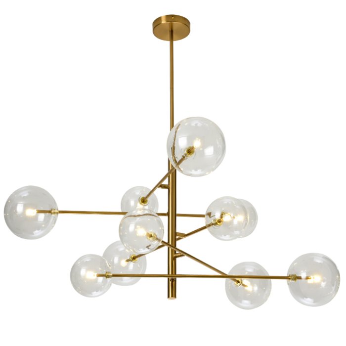 Люстра Bolle hanging lamp диаметр 100 см Латунь Античная полированная Прозрачное Стекло Люстра Bolle hanging lamp диаметр 100 см Латунь Античная полированная Прозрачное Стекло в Костроме | Loft Concept