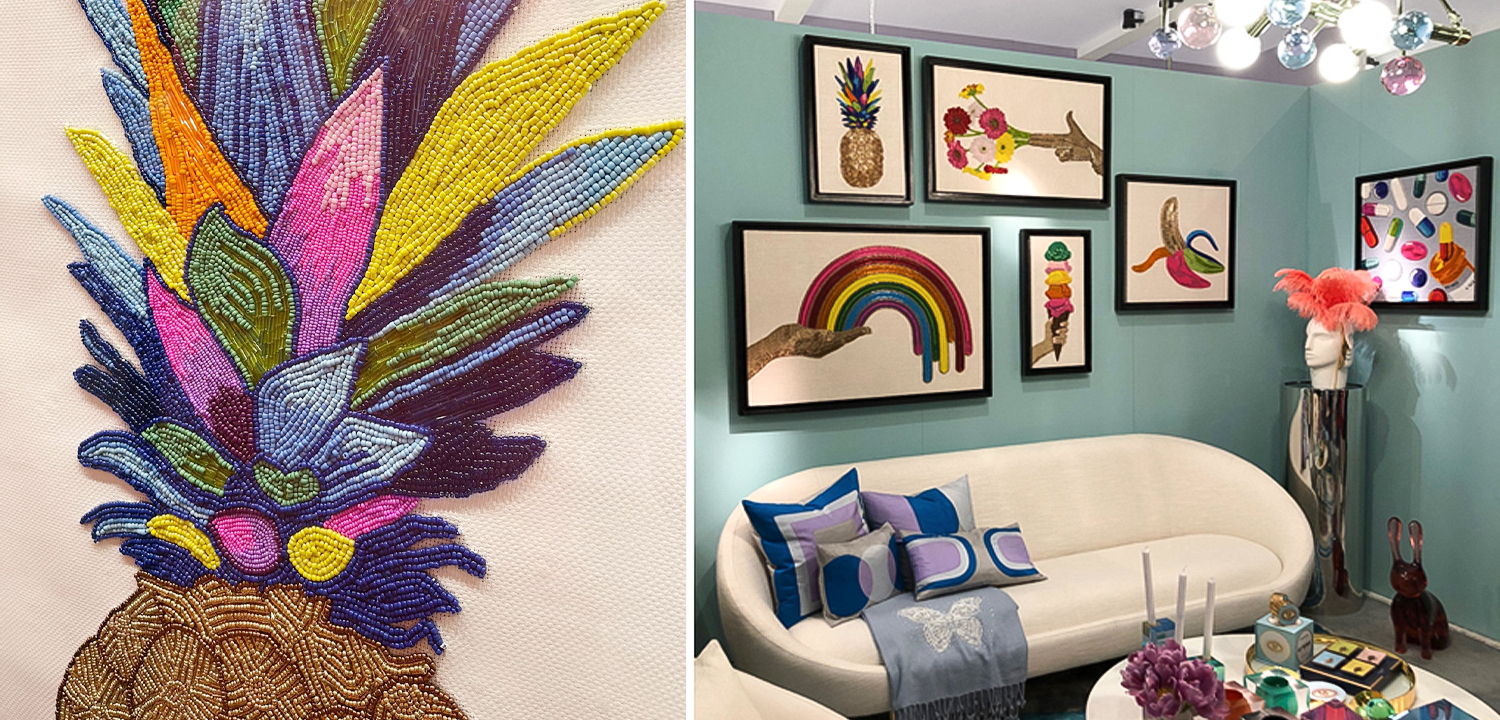 Панно PINEAPPLE BEADED WALL ART - фото