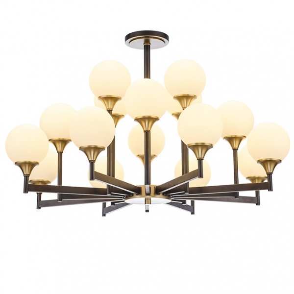 Люстра Ball Valley Chandelier 16 Белый Латунь Люстра Ball Valley Chandelier 16 Белый Латунь в Костроме | Loft Concept