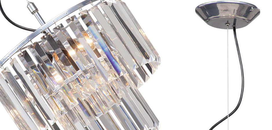 Люстра ODEON CLEAR GLASS 2-TIER Chrome прозрачное стекло D 31 Люстра ODEON CLEAR GLASS 2-TIER Chrome прозрачное стекло D 31 - Loft-Concept в Костроме
