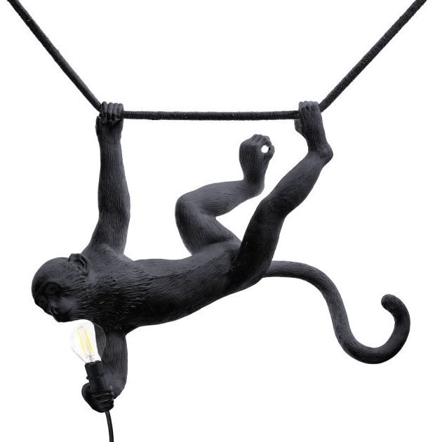 Подвесной светильник Seletti The Monkey Lamp Swing Black Черный Подвесной светильник Seletti The Monkey Lamp Swing Black Черный в Костроме | Loft Concept