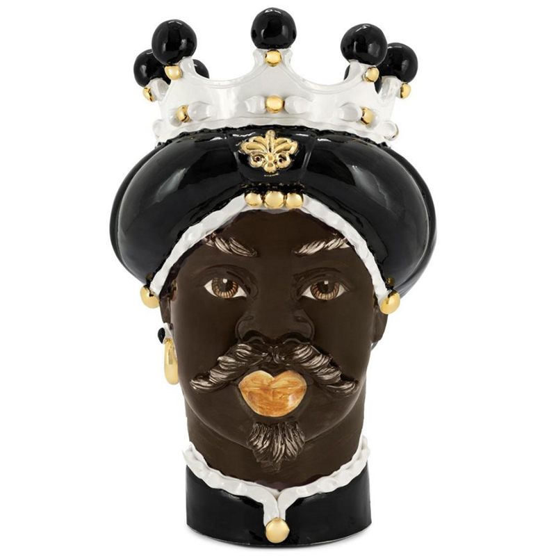 Ваза Vase Moro Man Medium New Black Черный Коричневый Золотой Ваза Vase Moro Man Medium New Black Черный Коричневый Золотой в Костроме | Loft Concept