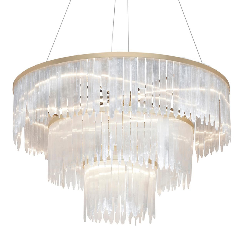 Люстра LAMP SELEN ROUND brass 120 Прозрачный белый Матовая латунь Люстра LAMP SELEN ROUND brass 120 Прозрачный белый Матовая латунь в Костроме | Loft Concept