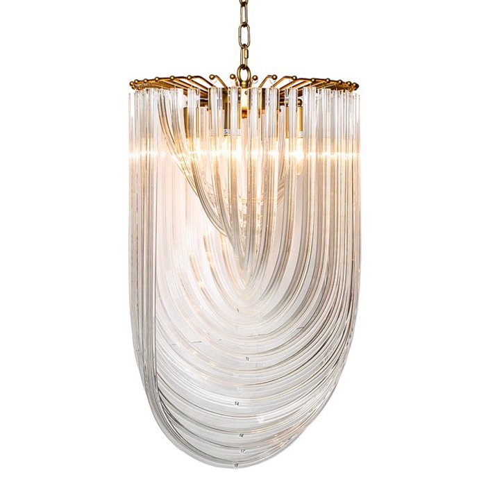Люстра Retro Frozen Glass Chandelier 44 Champagne Золотой Прозрачное Стекло Люстра Retro Frozen Glass Chandelier 44 Champagne Золотой Прозрачное Стекло в Костроме | Loft Concept