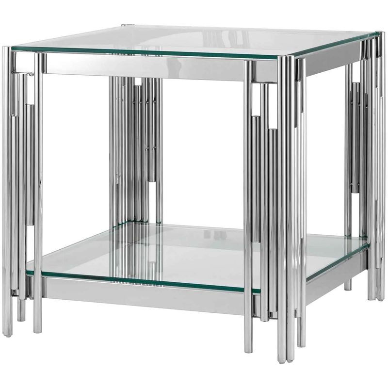 Стол приставной Collection ACCORD Silver Серебряный Прозрачное Стекло Стол приставной Collection ACCORD Silver Серебряный Прозрачное Стекло в Костроме | Loft Concept