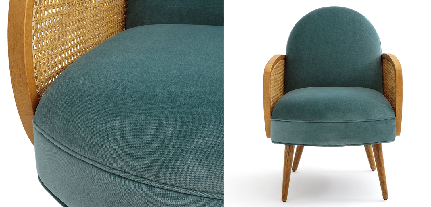 Кресло Morten Wicker Turquoise Armchair - фото №1