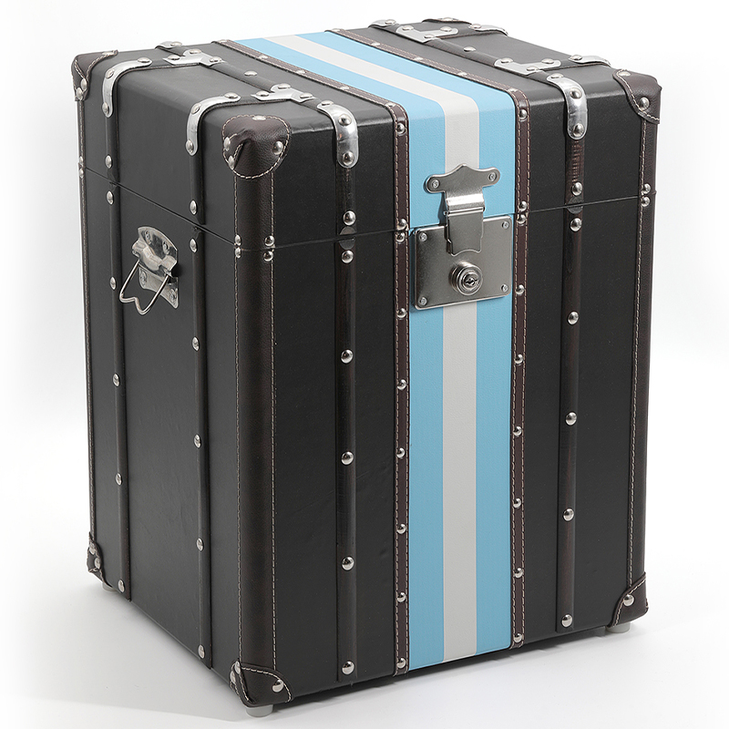 Сундук Wooden Chest Blue Stripe Черный Коричневый Синий Белый Сундук Wooden Chest Blue Stripe Черный Коричневый Синий Белый в Костроме | Loft Concept