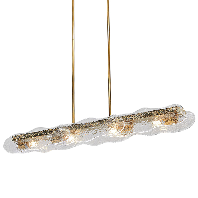 Люстра Linear Glass Clouds Chandelier Золотой Прозрачное Стекло Люстра Linear Glass Clouds Chandelier Золотой Прозрачное Стекло в Костроме | Loft Concept