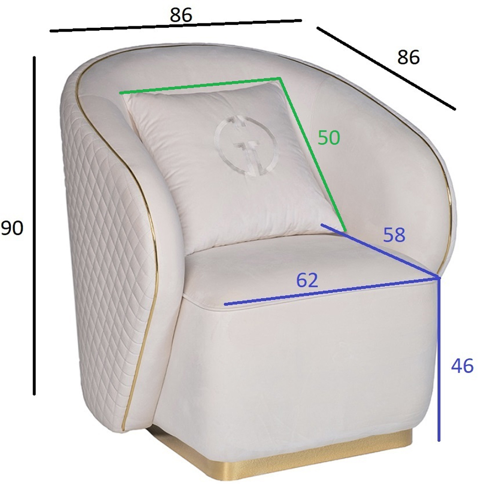 Кресло велюровое оттенка слоновой кости с простроченной спинкой Perfect Comfort Кресло велюровое оттенка слоновой кости с простроченной спинкой Perfect Comfort в Костроме