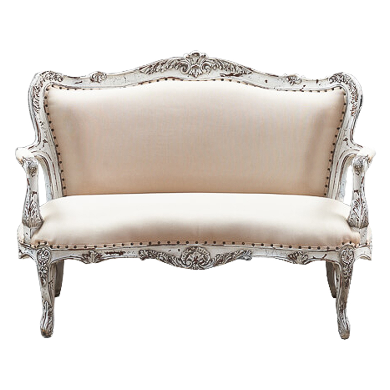 Диван Maria Antoinette Neoclassical Sofa Бежевый Белый винтажная патина Диван Maria Antoinette Neoclassical Sofa Бежевый Белый винтажная патина в Костроме | Loft Concept