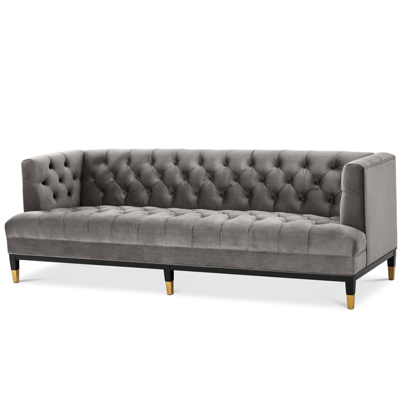 Диван Eichholtz Sofa Castelle grey Серый Черный Латунь Диван Eichholtz Sofa Castelle grey Серый Черный Латунь в Костроме | Loft Concept