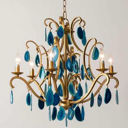 Люстра Agate Spila Classic Chandelier 65 Синий Латунь Люстра Agate Spila Classic Chandelier 65 Синий Латунь в Костроме | Loft Concept