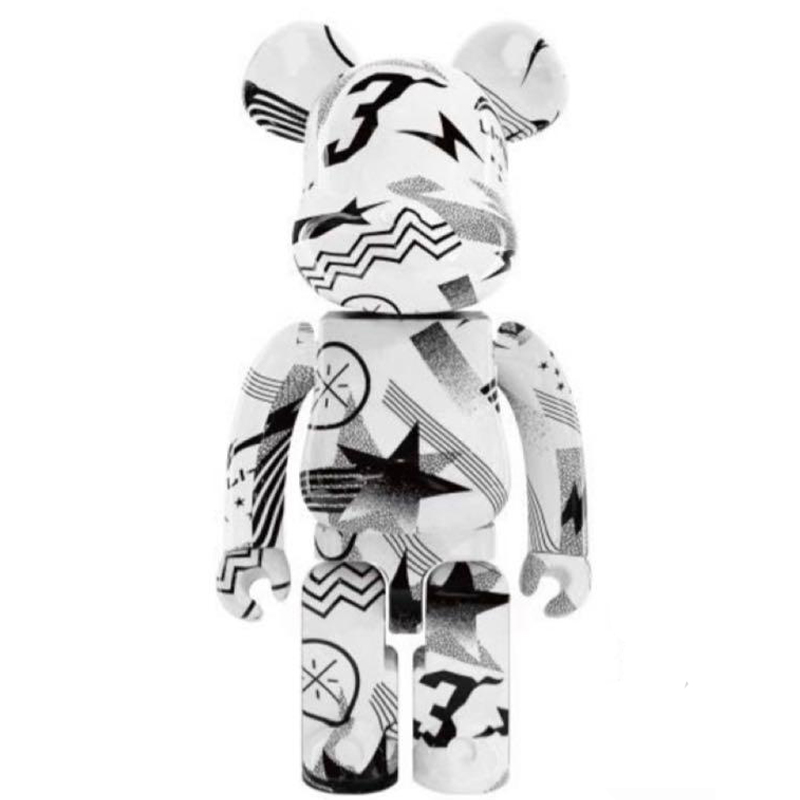 Статуэтка Bearbrick Li-Ning Fashion White Белый Черный Статуэтка Bearbrick Li-Ning Fashion White Белый Черный в Костроме | Loft Concept