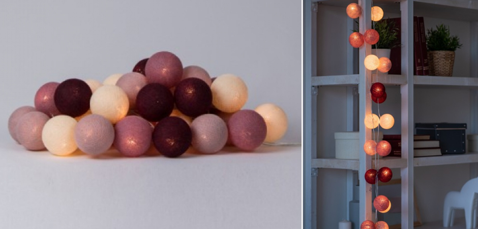 Гирлянда хлопковые фонарики Сotton Ball Rosegarden - Loft-Concept в Костроме