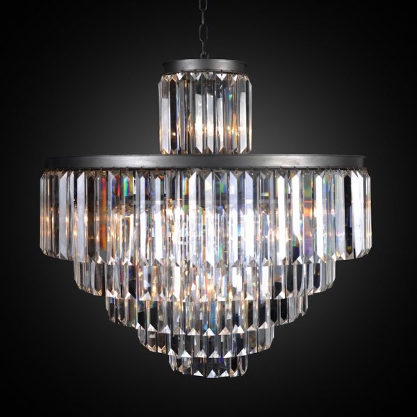 Люстра RH 1920s Odeon Clear Glass Fringe Chandelier - 6 rings Черный Люстра RH 1920s Odeon Clear Glass Fringe Chandelier - 6 rings Черный в Костроме | Loft Concept