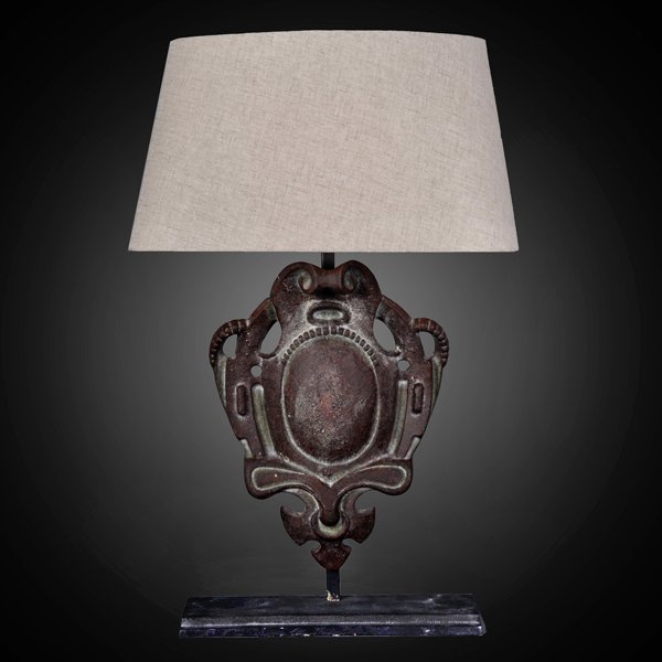Настольная лампа RH Parisian Iron Shield Table Lamp Коричневый Настольная лампа RH Parisian Iron Shield Table Lamp Коричневый в Костроме | Loft Concept