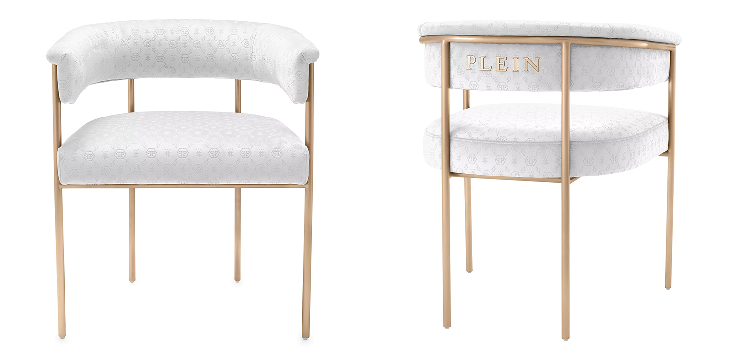 Стул Philipp Plein Dining Chair Monogram White - фото