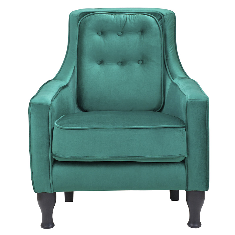 Кресло с мягкой обивкой из велюра на 4-х ножках из массива березы Scarlett Armchair green Изумрудный Черный Кресло с мягкой обивкой из велюра на 4-х ножках из массива березы Scarlett Armchair green Изумрудный Черный в Костроме | Loft Concept