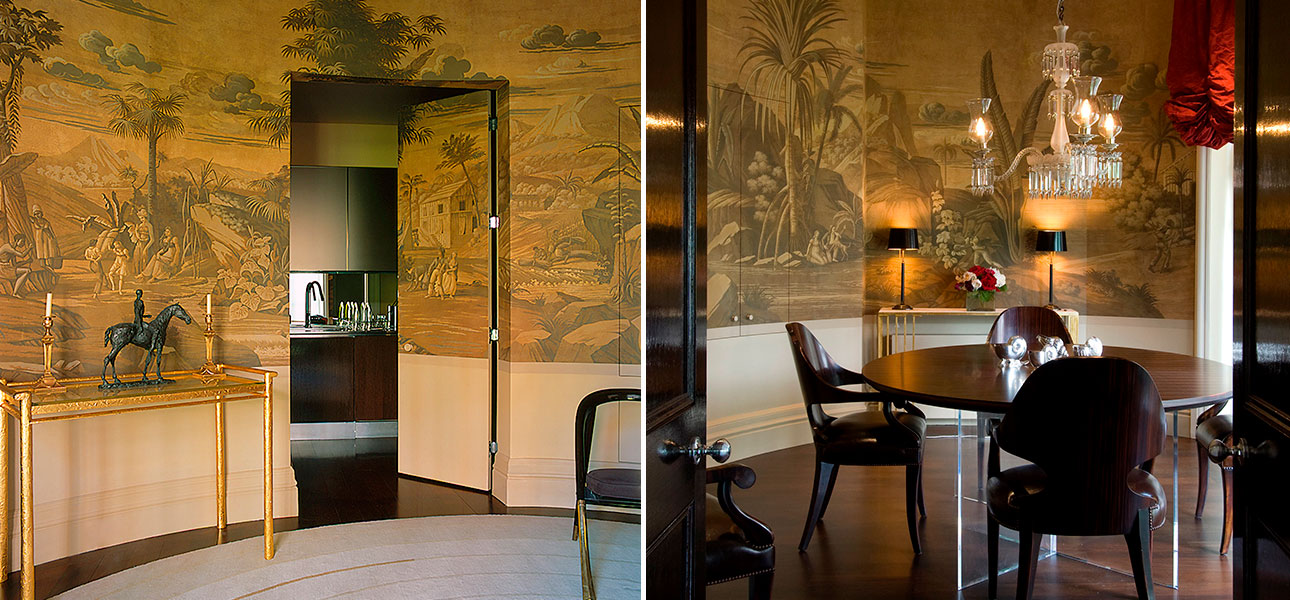 Обои ручная роспись Paul et Virginie Sepia on antique scenic Xuan paper - фото