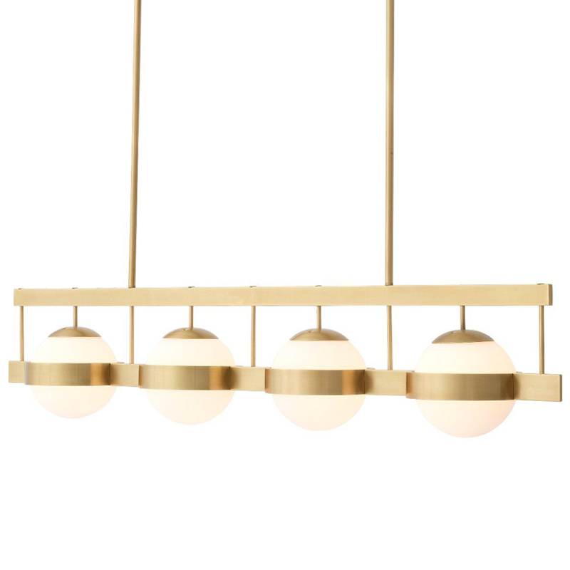 Люстра Eichholtz Chandelier Biba Brass Латунь Античная полированная Белое матовое стекло Люстра Eichholtz Chandelier Biba Brass Латунь Античная полированная Белое матовое стекло в Костроме | Loft Concept