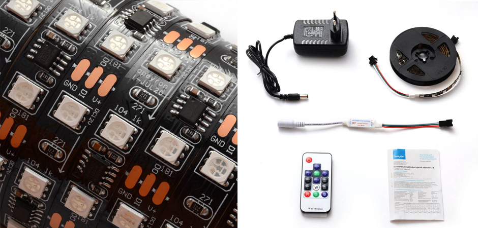 Комплект светодиодной ленты 14,4W/m 60Led/m 5050SMD разноцветный 5M Комплект светодиодной ленты 14,4W/m 60Led/m 5050SMD разноцветный 5M - Loft-Concept в Костроме