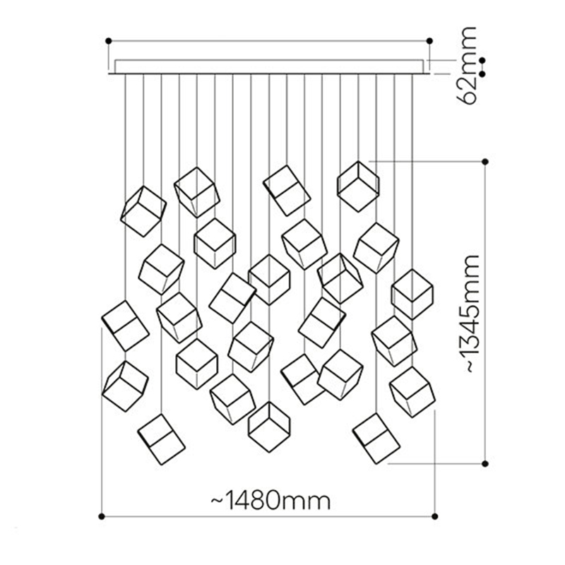 Люстра Pyrite Chrome 26 Rectangle Люстра Pyrite Chrome 26 Rectangle в Костроме