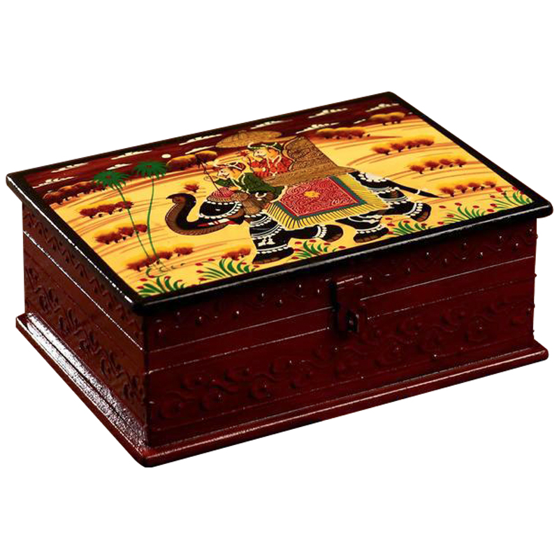 Шкатулка Maharaja Rides Elephant Box Коричневый Мульти Шкатулка Maharaja Rides Elephant Box Коричневый Мульти в Костроме | Loft Concept