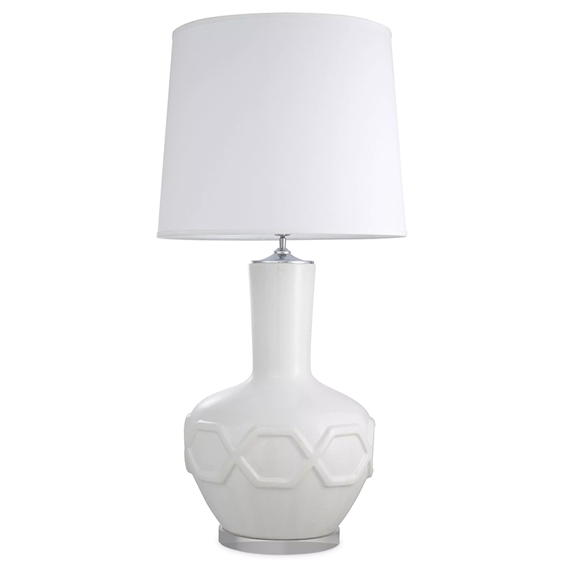 Настольная лампа Eichholtz Table Lamp Lambert Белый Прозрачное Стекло Настольная лампа Eichholtz Table Lamp Lambert Белый Прозрачное Стекло в Костроме | Loft Concept
