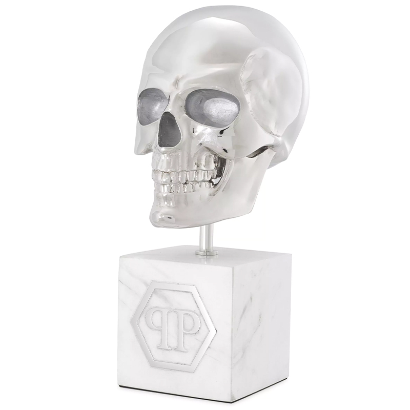 Статуэтка Philipp Plein Platinum Skull L Белый Мрамор Bianco Серебряный Статуэтка Philipp Plein Platinum Skull L Белый Мрамор Bianco Серебряный в Костроме | Loft Concept