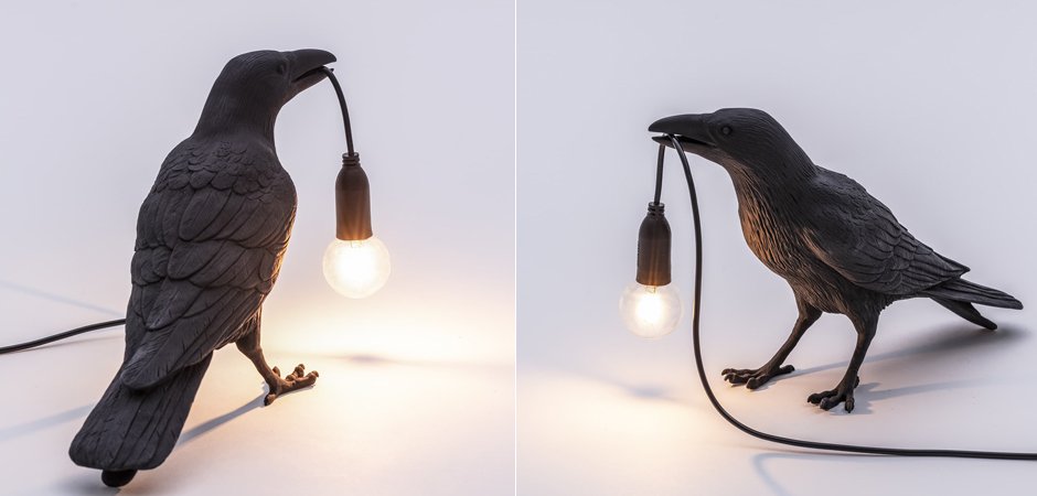 Настольная лампа Bird Lamp Black Waiting Настольная лампа Bird Lamp Black Waiting - Loft-Concept в Костроме