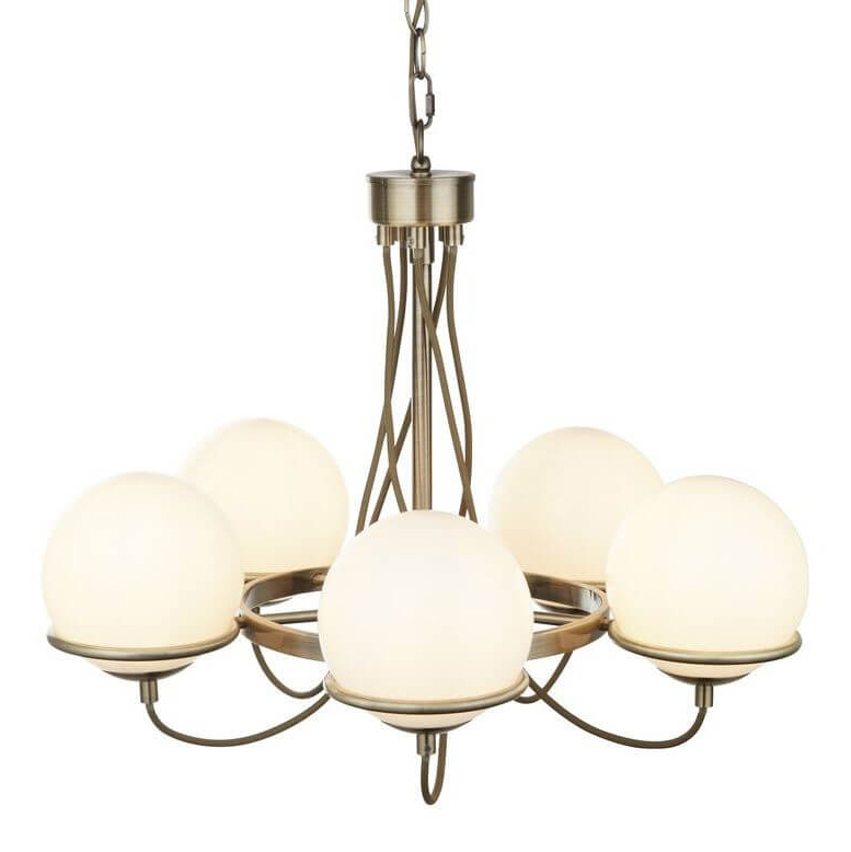 Люстра Melissa Chandelier Bronze 5 Бронза Белый Люстра Melissa Chandelier Bronze 5 Бронза Белый в Костроме | Loft Concept