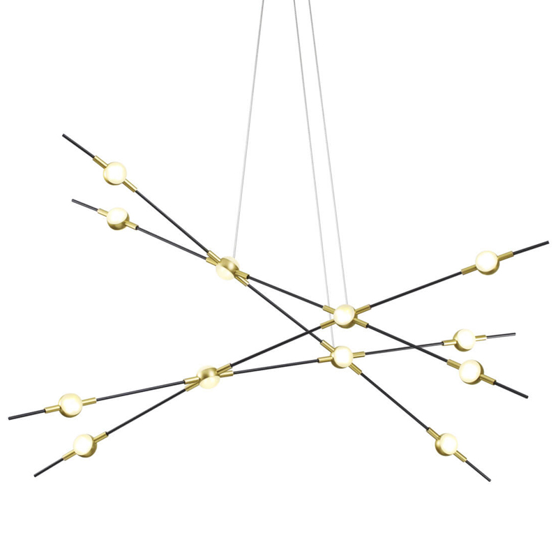 Люстра Ake Chandelier Белый Черный Глянцевое золото Люстра Ake Chandelier Белый Черный Глянцевое золото в Костроме | Loft Concept