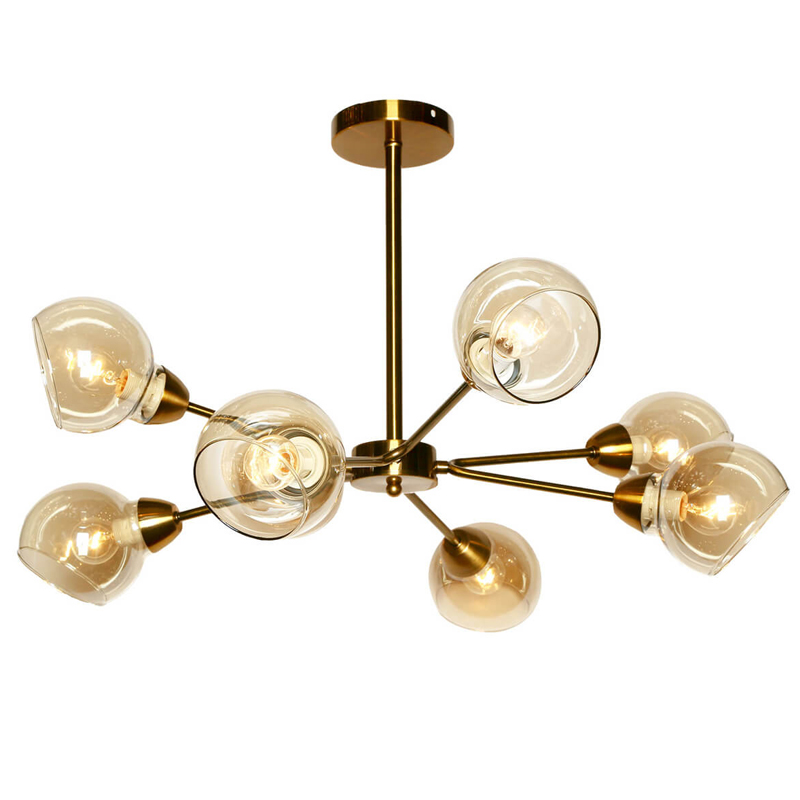Светильник Sputnik Loft Globe Латунь Янтарь (Amber) Светильник Sputnik Loft Globe Латунь Янтарь (Amber) в Костроме | Loft Concept