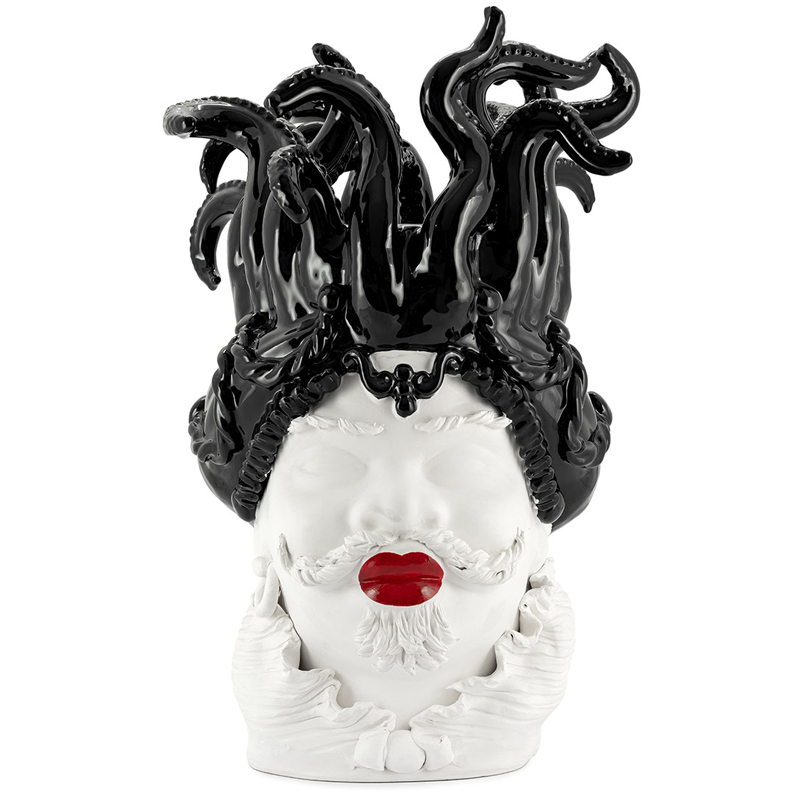 Ваза VASE MORO MAN TENTACLES Белый Черный Красный Ваза VASE MORO MAN TENTACLES Белый Черный Красный в Костроме | Loft Concept