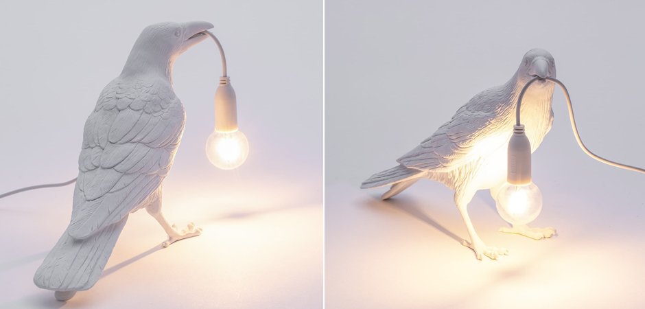 Настольная лампа Seletti Bird Lamp White Waiting Настольная лампа Seletti Bird Lamp White Waiting - Loft-Concept в Костроме