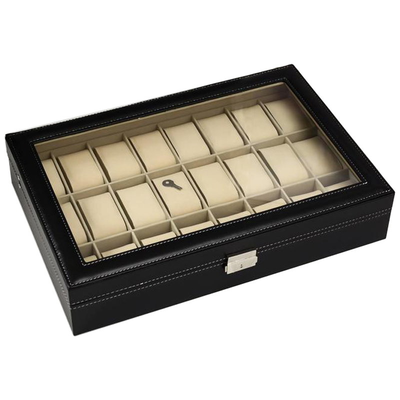 Шкатулка для часов Loyce Watch Box Черный Бежевый Шкатулка для часов Loyce Watch Box Черный Бежевый в Костроме | Loft Concept